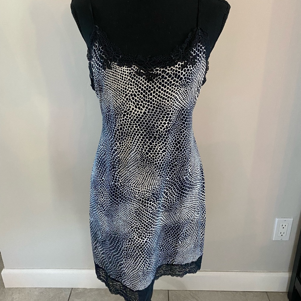 Black and white silky night gown.